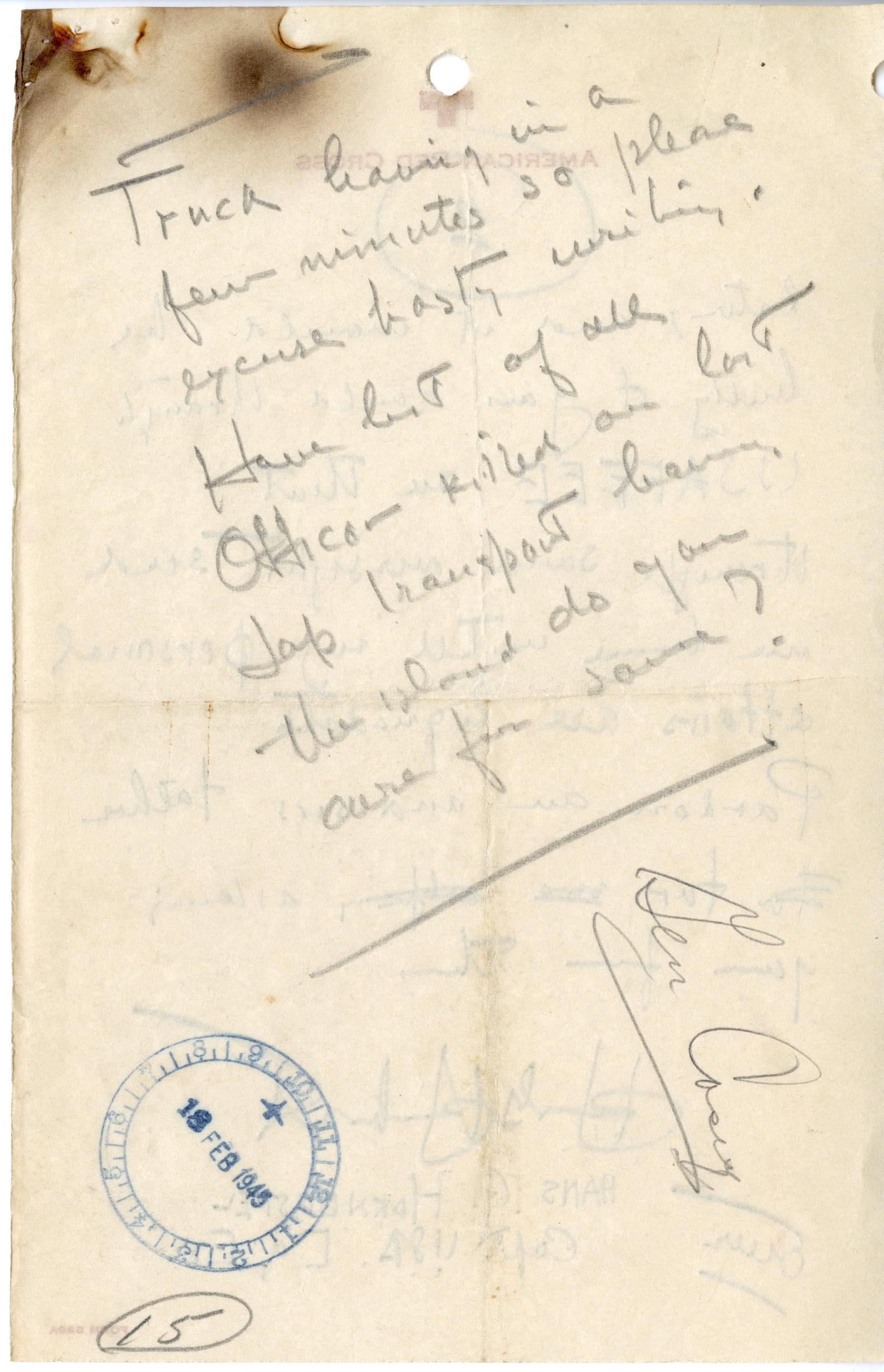 Page of a handwritten letter